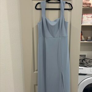Show Me Your Mumu Paris Gown Steel Blue Stretch